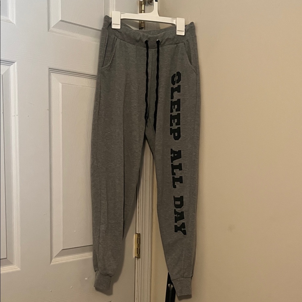 Comfy Gray Joggers with Black Print